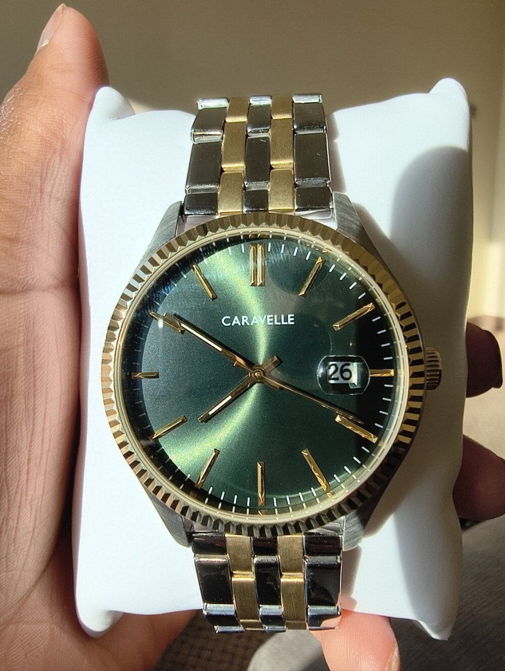 Caravelle by Bulova 45B162 Green Dial Two-Tone Men’s Watch New